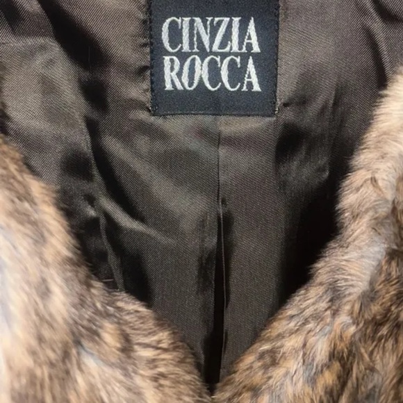 CINZIA ROCCA Italian Wool Cashmere Faux Fur Trim Toggle Coat - Picture 2 of 9